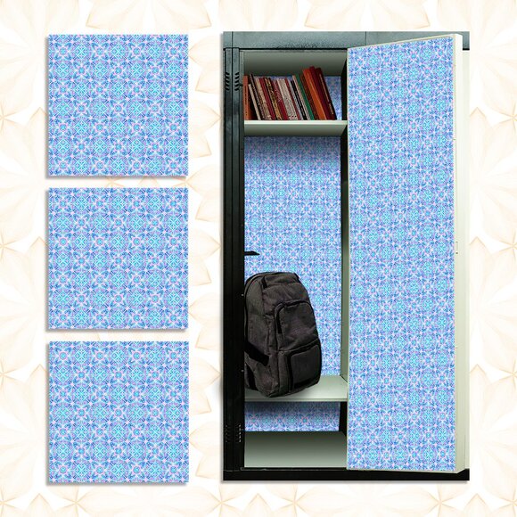 Ireer 4-Pack Magnetic Locker Wallpaper – Boho Style Removable 12x36 Inch Sheets For School Lockers & Metal Surfaces
